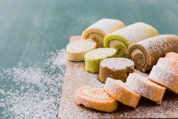 cake roll sweet and colorfuls