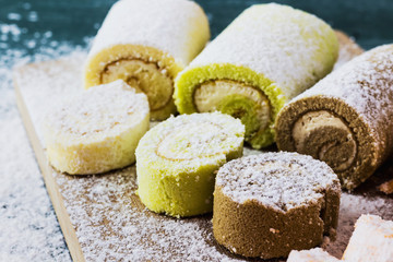 cake roll sweet and colorfuls