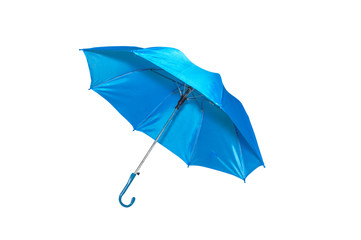 Blue umbrella isolated on white background