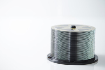 stack of compact disks isolated on white background