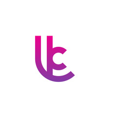 Initial letter lk, kl, k inside l, linked line circle shape logo, purple pink gradient color