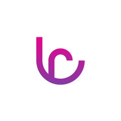 Initial letter lr, rl, r inside l, linked line circle shape logo, purple pink gradient color