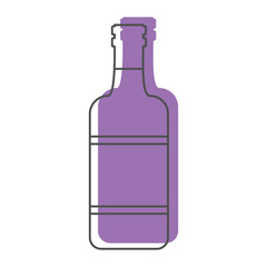 Bottle alcohol beer in line with color silhouette style icons vector illustration for design and web isolated on white background