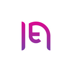 Initial letter nt, tn, t inside n, linked line circle shape logo, purple pink gradient color