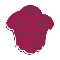 Cupcake bakery product in doodle style icons vector illustration for design and web isolated on white background
