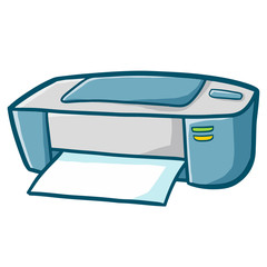 Funny and cute printer ready to use at the office - vector.