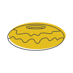 Roll bakery product in doodle style icons vector illustration for design and web isolated on white background