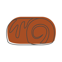 Roll bakery product in doodle style icons vector illustration for design and web isolated on white background