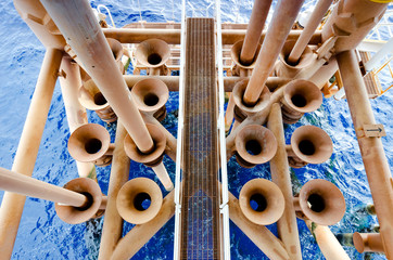 Offshore Industry oil and gas production petroleum pipeline.