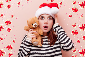 woman with teddy bear