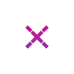 Obraz premium Initial letter xx, x inside x, linked line circle shape logo, purple pink gradient color