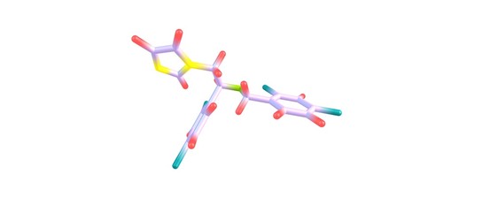 Miconazole molecular structure isolated on white