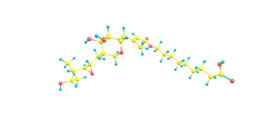 Mupirocin molecular structure isolated on white