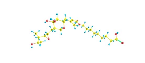 Mupirocin molecular structure isolated on white