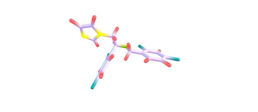 Miconazole molecular structure isolated on white