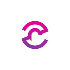 Initial letter zr, rz, r inside z, linked line circle shape logo, purple pink gradient color

