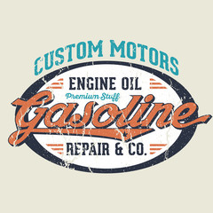 Naklejka premium Custom Motors Repair & Co - Tee Design For Print