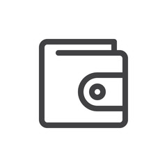Wallet line simple icon, outline vector sign, linear style pictogram isolated on white. Purse symbol, logo illustration. Editable stroke. Pixel perfect vector graphics