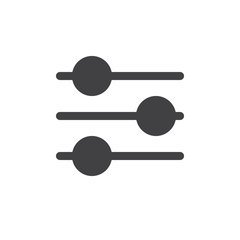 Settings sliders simple icon vector, filled flat sign, solid glyph isolated on white. Preferences symbol, logo illustration. Pixel perfect vector graphics