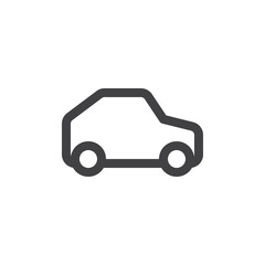 Obraz premium Car line simple icon, outline vector sign, linear style pictogram isolated on white. Vehicle symbol, logo illustration. Editable stroke. Pixel perfect vector graphics