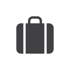 Portfolio simple icon vector, filled flat sign, solid glyph isolated on white. Baggage, briefcase symbol, logo illustration. Pixel perfect vector graphics