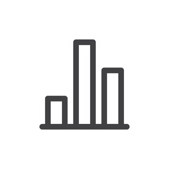 Bar chart line simple icon, outline vector sign, linear style pictogram isolated on white. Symbol, logo illustration. Editable stroke. Pixel perfect vector graphics