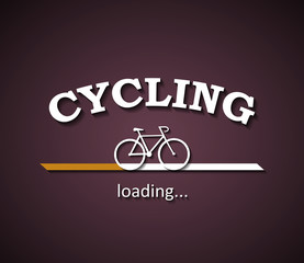 Cycling activity is loading with a bicycle silhouette design 