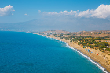 Kommos, beautiful sandy beach near Matala and Kalamaki, Crete, Greece