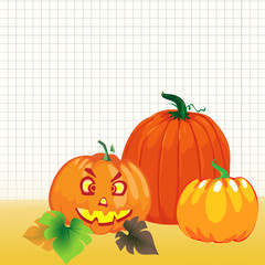 Happy Halloween Background Design with Pumpkins
