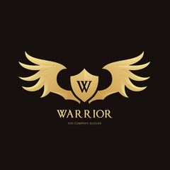Warrior  wing logo template. vector illustration
