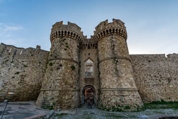 Fototapeta na wymiar Marine Gate (Sea Gate), Rhodes old town, Rhodes island, Greece