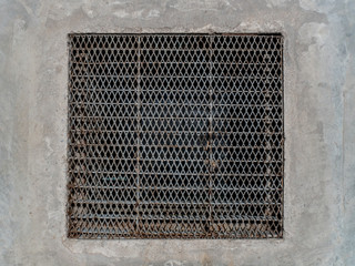 grate drainage cover on concrete floor