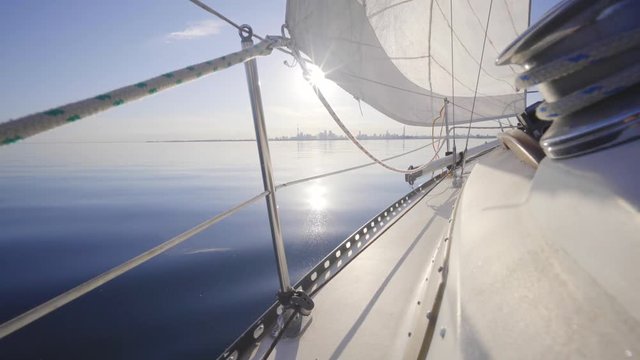 sailboat in summer on the lake ontario toronto