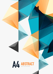 Fototapeta premium Triangular low poly vector a4 size geometric abstract template