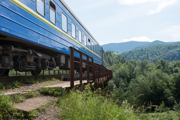 Obraz premium The train goes to a distance