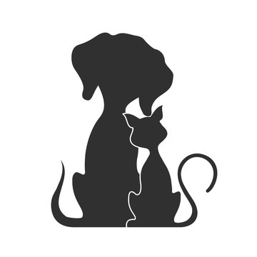 recommend clip art: Pets cat and dog, vector illustration.