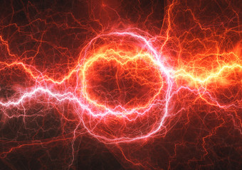 Red hot plasma, electrical lightning background