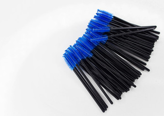 Brushes for eyelashes on white