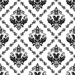 Orient vector classic pattern. Seamless abstract background with repeating elements. Orient black and white background