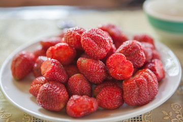 Strawberry in the plate