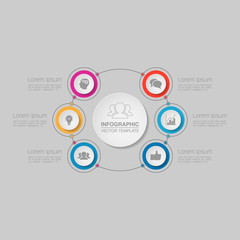 Vector infographic template for diagram, graph, presentation, chart, business concept with 6 options.