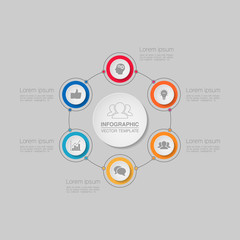 Vector infographic template for diagram, graph, presentation, chart, business concept with 6 options.