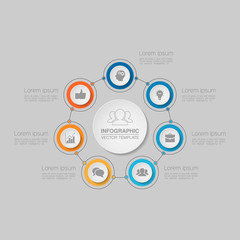 Vector infographic template for diagram, graph, presentation, chart, business concept with 7 options.