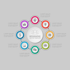 Fototapeta premium Vector infographic template for diagram, graph, presentation, chart, business concept with 8 options.