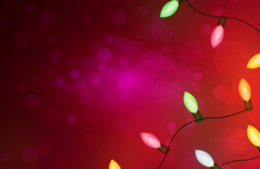 Christmas background template with lights