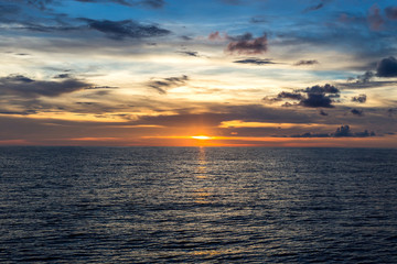 Colorful dawn over the sea. Nature composition.