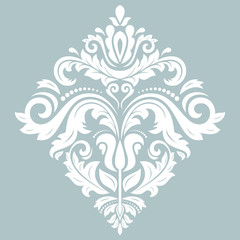 Elegant vector ornament in classic style. Abstract traditional pattern with oriental elements. Classic light blue and white vintage pattern