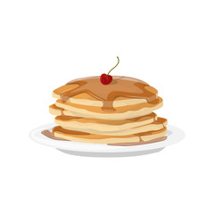 Breakfast pancakes plate.