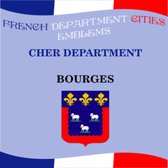 Official emblems of cities of French department Cher