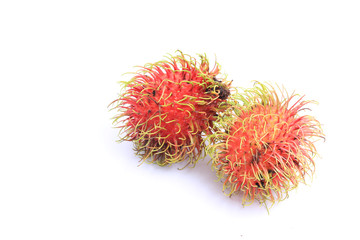 fresh rambutan isolated on white background.